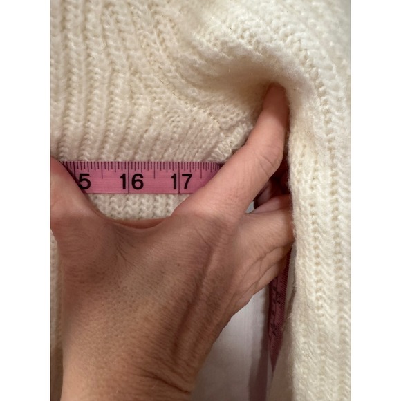 Abercrombie Fitch Cream Knit Cardigan Pearl Buttons Cropped Sweater Women - Picture 7 of 12